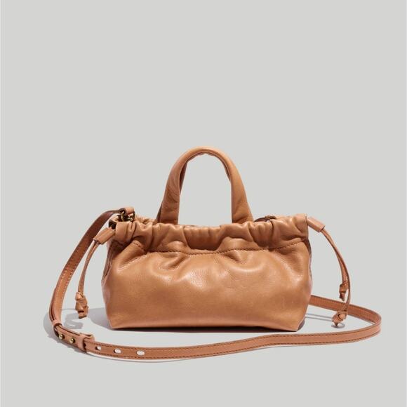 NEW Madewell Mini Piazza Crossbody Bag Timber Beam Tan Leather - Picture 1 of 11